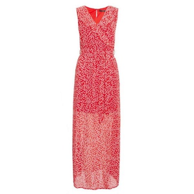 Photo of Quiz Ladies Red & White Floral Wrap Maxi Dress