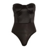 Quiz Ladies Black Satin Bandeau Bodysuit - Black Photo
