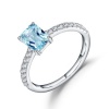 Exquisite Blue Topaz Ring - Emerald Cut Photo