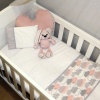 Avocado Green Full Cot Duvet & Pillow Set / Blush & Silver Clouds Photo