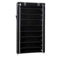 9 Tiers Foldable Shoe Rack Black