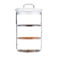Kitchen 1200ml 3 layer Borosilicate Glass Jar