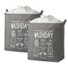 HEARTDECO Large Collapsible Storage Bag Laundry Hamper 2 Piece Set Photo