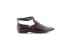 Women's Black Leather Ballerina Loafer Photo