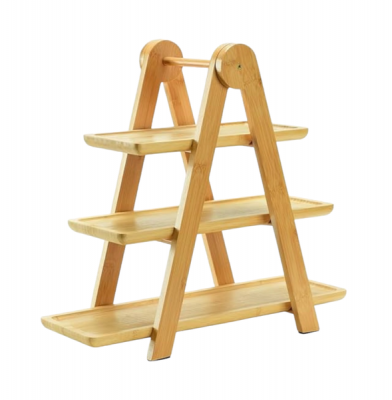 3 Tier Serving Tray Bamboo Party Serving Trays Wooden Tiered Cupcake Stand