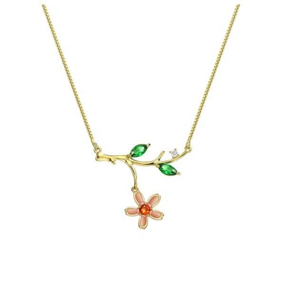 Photo of Minufly Gold Plated Flower Branch Pendant Necklace