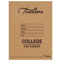 Treeline A4 College Exercise Book 72 Page Feint And Margin