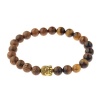 Buddha Bracelet Beaded with Tiger Eye Stone and Wood by POU Photo