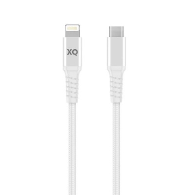 xqisit Extra Strong Braided Lightning to USB C 30 Cable White