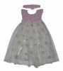 Crocheted Christening Dress and Matching Head Band - Light Pink Photo