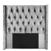 Lifestyle Modern Deep-Button Velvet Headboard w/ Winged Edges Photo