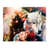 Diamond Painting DIY Kit Full Drill 50x40cm- Beauty and Wolf Photo