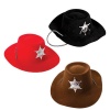 Bulk Pack x 6 Plastic Cowboy Hat with Sheriffs Badge Photo