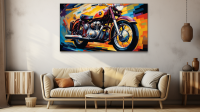 Canvas Wall Art Chromatic Cruiser Bike Abstract HD0162