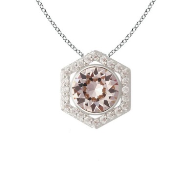 Photo of Stella Luna Honeycomb Necklace- made with Swarovski Vintage Rose Crystal