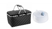 INS Large Bag Collapsible Picnic Basket with Collapsible Water Carrier