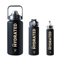 Jack Brown 3 Piece Water Bottle with Motivational Time Markers Leak Proof