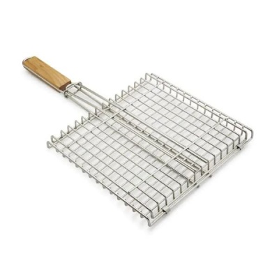 BBQ Grid Stainless Steel With Wooden Handle