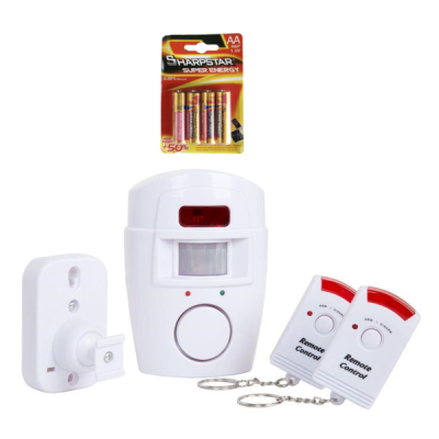 Wireless Motion Sensor Alarm System 4x AA Batteries