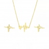 SilverCity Jewelry Set Titanium Steel Gold Colour Necklace & Earrings Set - Photo