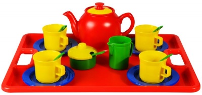 Photo of Pretend Play Kids Tea Party Set on Tea Tray - 19 Pieces