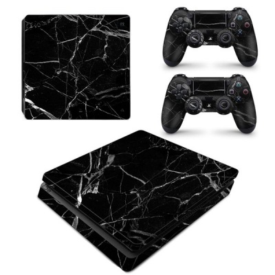 SkinNit Decal Skin For PS4 Slim Black Marble