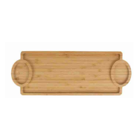Bamboo Serving Tray With 2 DipSauce Comparments