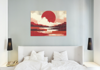 Canvas Wall Art Red Moon