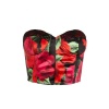 Quiz Ladies Red Satin Rose Crop Top - Red Photo