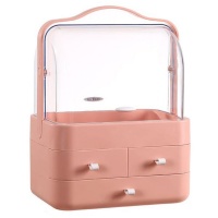 Cosmetic Organizer Storage Box With Drawers Pink