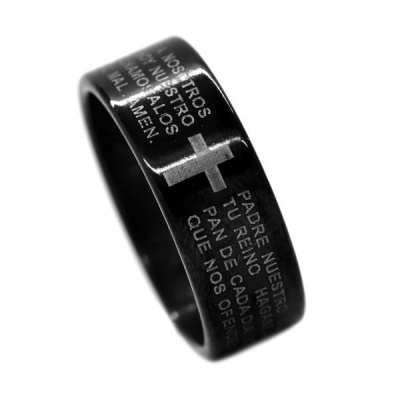 Photo of Xcalibur Lords Prayer In Latin Ring 8mm - Stainless Steel - Multicolour