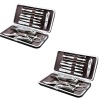 Home Mart 2x Manicure Pedicure Set Nail Clippers Kit -12 Piece Stainless Steel Photo