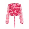 Quiz Ladies Floral Wrap Top - Pink Photo
