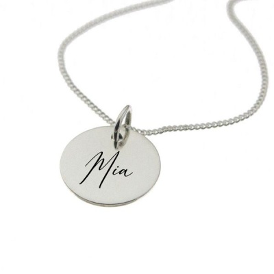 Photo of ""Mia" Personalised Engraved Necklace in Sterling Silver"