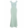 Quiz Ladies Sage Glitter Lace Maxi Dress Photo