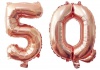 Bubblebean - Rosegold Bunched Party Helium Number 50 Balloon Photo