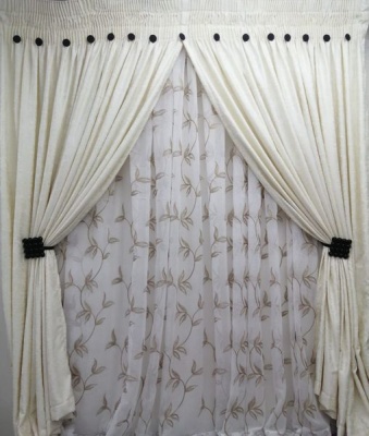 Photo of MrCurtain Mr.Curtain - Cream Textured Curtain