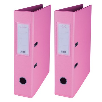 Treeline PVC 70 A4 PVC Lever Arch File Pink Pack of 2