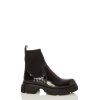 Quiz Ladies Black Patent Sock Chelsea Boot - Black Photo