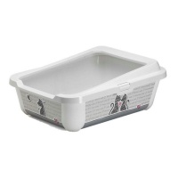 Perfect Pets Whisker Waste Open Cat Litter Tray Grey