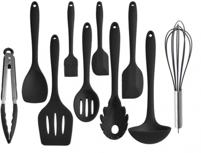 Silicone Heat Resistant Non Stick Kitchen Utensils Cooking Tools 10 Pieces