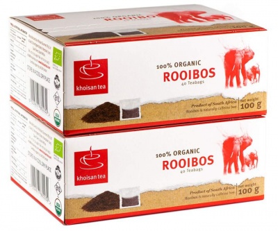 Photo of Khoisan Tea 100% Organic Red Rooibos 2 x 100g Packs
