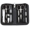 Kellermann Manicure Set Extra-Fine Steel & Carbon Black Case 6213FN 8 Piece Photo