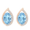 Civetta Spark Teardrop earring - Swarovski Aquamarine Crystal Rosegold Photo