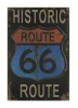 DeBlequy Aankopen - Route 66 Blue - Retro Vintage Metal Wall Plate Photo