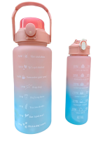 Set Of 2 Bottles Motivational Pastel Water Bottles with Quotes 2LT 1LT
