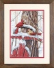 Dimensions cross stitch kit- Cardinals on Sled Photo