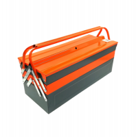 Metal Tool Box 3 Tier 5 Tray Professional Portable Storage 42cm
