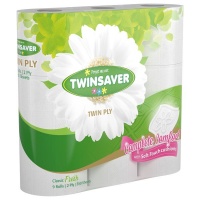 Twinsaver Toilet Tissue Luxury 2 Ply White 9s