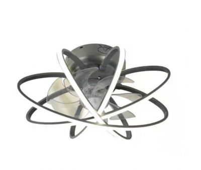 Modern Grey Cage Ceiling Fan LED Light With Remote Control